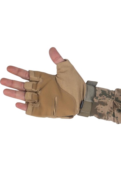 Tactical Outdoor Kesik Parmaksız Eldiven Asker Polis Dağcı Sporcu Bisikletçi Kemik Eldiveni Bej modelleri