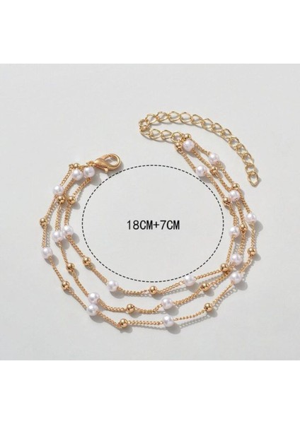 Şık Incili Boncuklu 3'lü Kadın Bileklik - Zarif ve Modern fiyatları