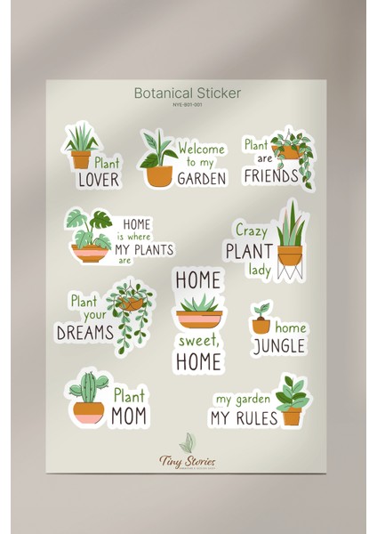 Bitki Sticker Seti - 4 Sayfa fiyatları