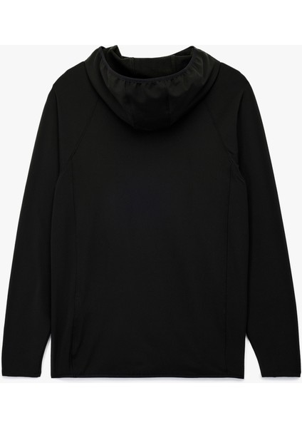 Uzun Kollu Yarım Fermuarlı Kapşonlu Spor Tişört fırsatları