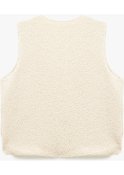 Bisiklet Yaka Crop Peluş Yelek fiyatları