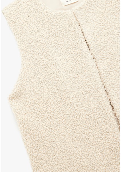 Bisiklet Yaka Crop Peluş Yelek modelleri