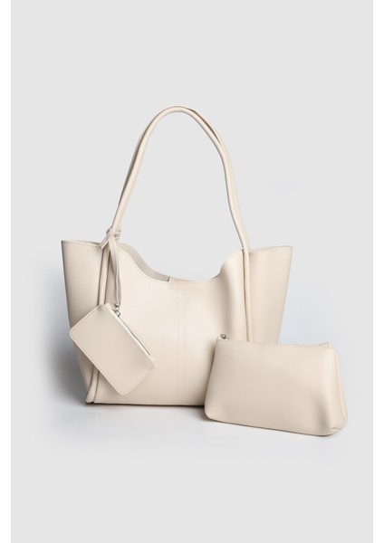 Lagraccio Paris Kadın Sane Bozuk Para Cüzdanlı Omuz Çantası Krem