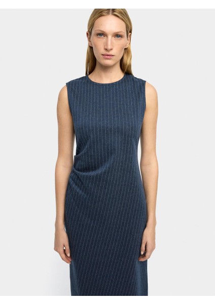 Ince Çizgili Midi Elbise modelleri