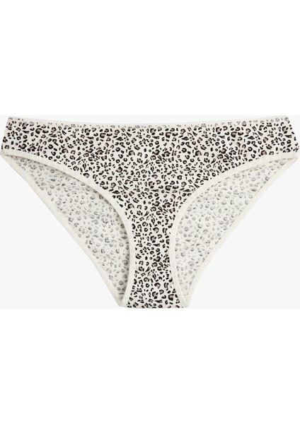 Kurdele Baskılı Rahat Kalıp Leopar Desenli Pamuklu 3'lü Brief Külot Seti modelleri