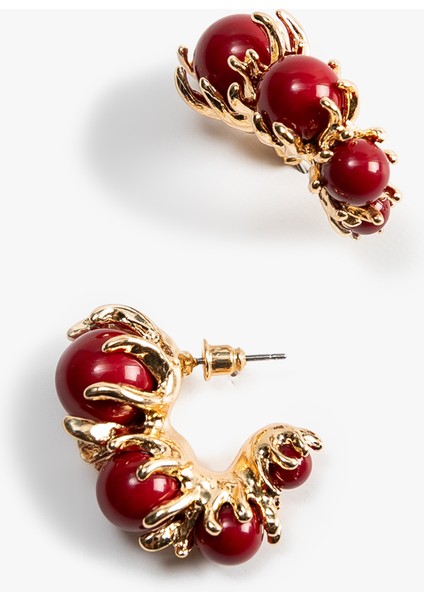 Boncuk Detaylı Soyut Küpe modelleri