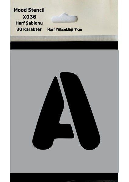 Stencil Harf Boyama Şablonu X036