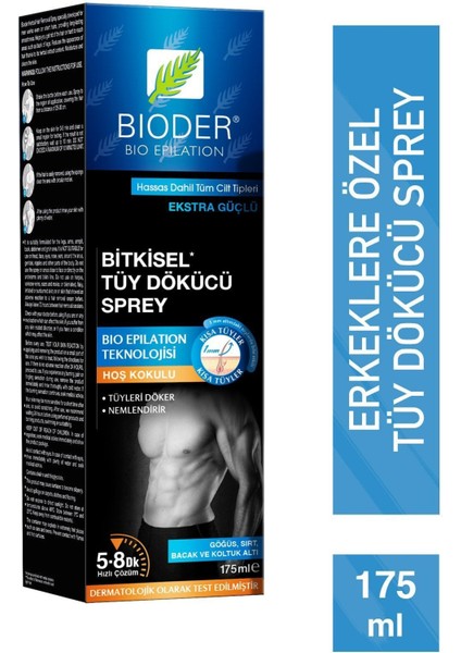 Erkekler Için Tüy Dökücü Sprey 175 Ml, Kolay ve Hızlı Kullanım