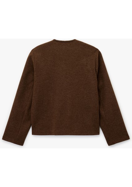 Çoban Dikişi Detaylı Düğmeli Uzun Kollu Cepli Kaşe Ceket indirimleri