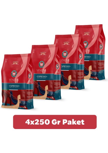 Espresso Venezia Blend 4X250 Gr. (Çekirdek Veya Öğütülmüş) Kahve