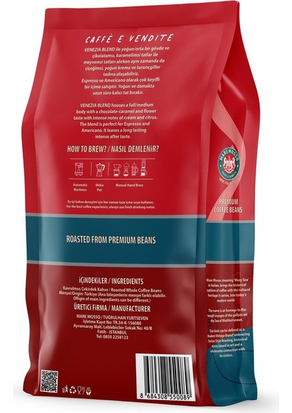 Espresso Venezia Blend 4X250 Gr. (Çekirdek Veya Öğütülmüş) Kahve fırsatları