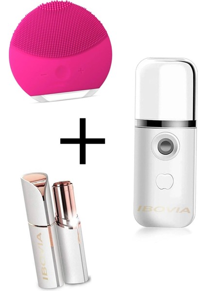 Cilt Bakım Seti: Temizleme, Masaj, Işıklı Epilasyon ve Soğuk Buhar Cihazı