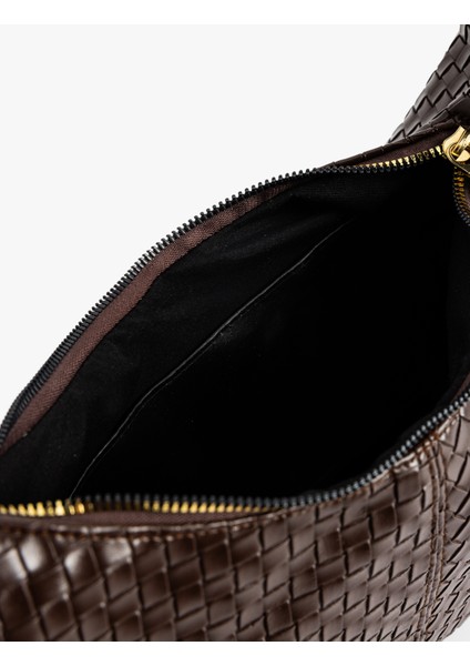 Suni Deri Örgü Dokulu Düğüm Detaylı Omuz Çantası indirimleri