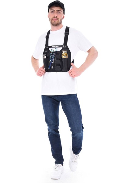 Siyah Renk Berber Önlüğü, Pusat ve Malzeme Kaliteli, Profesyonel Kullanım Için