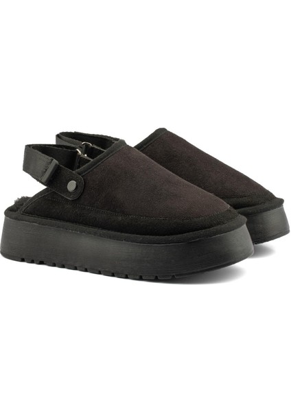Canberra Kışlık Kadın Ayarlanabilir Kürk Detaylı Yüksek Taban Slipper modelleri