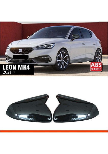 Seat Leon 2021- Sonrası Uyumlu Parlak Siyah Batman Ayna Kapağı
