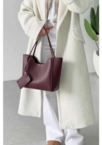 Lagraccio Paris Kadın Sane Bozuk Para Cüzdanlı Omuz Çantası Bordo