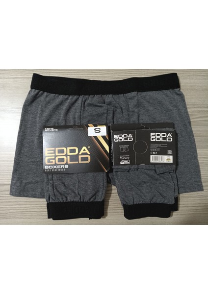Gold Penye Kumaş Likralı Erkek Boxer - Antrasit - Small - Tekli modelleri
