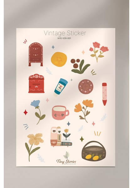 Vintage Sticker Set - 2 Sayfa modelleri