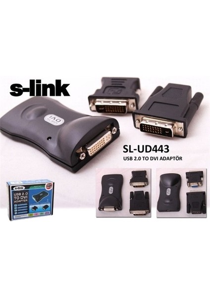 Sl-Ud443 Usb To Dvı+Vga Adaptör