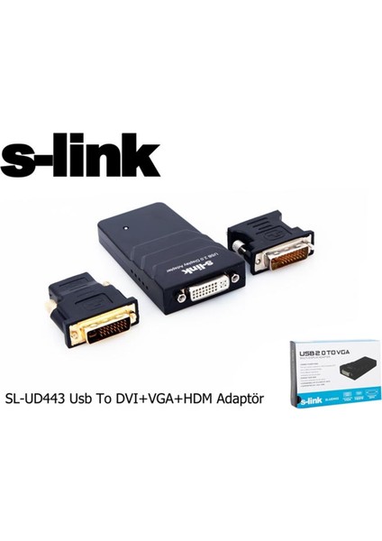 Sl-Ud443 Usb To Dvı+Vga Adaptör fiyatları