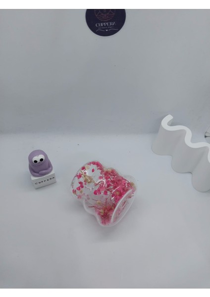 Isıya Dayanıklı Canlı Kurutulmuş Çiçekli Çift Cidarlı Cam Kahve Kupası modelleri