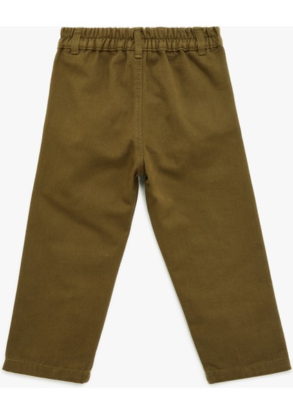 Beli Lastikli Düğmeli Pamuklu Havuç Kesim Pantolon fiyatları