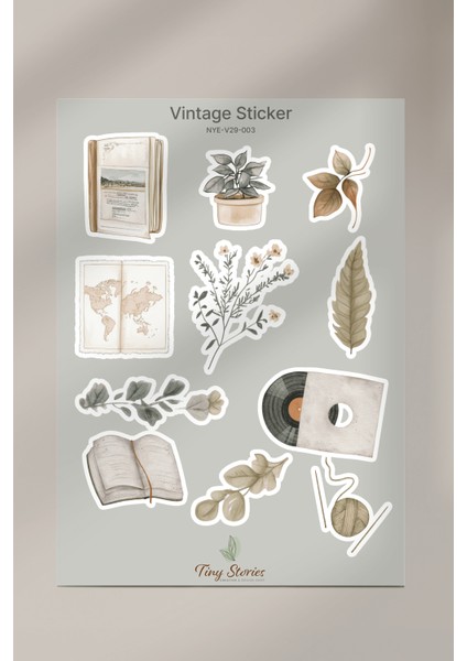 Vintage Stickere Set - 2 Sayfa modelleri