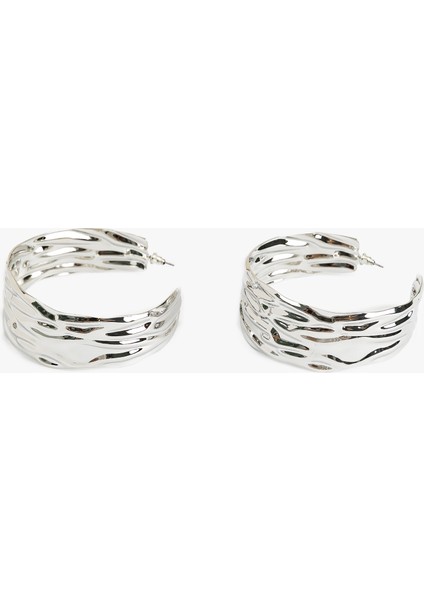 Dokulu Çelik Halka Küpe