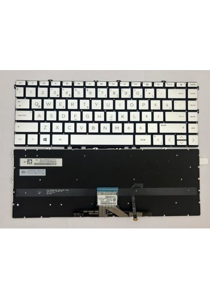 Nion Hp Pavilion 14-EC0008NT 4H0R4EA Uyumlu Notebook Klavye (Gümüş Tr Işıklı)