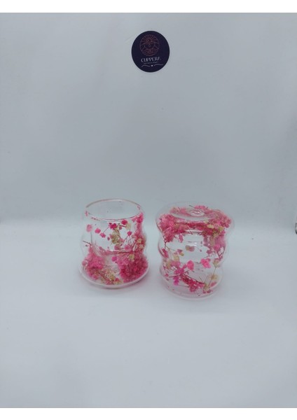 Isıya Dayanıklı Canlı Kurutulmuş Çiçekli Çift Cidarlı Cam Kahve Kupası indirimleri