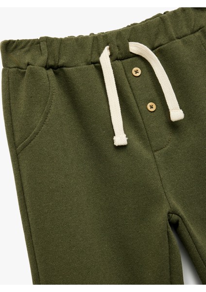 Düğme Detaylı Katlamalı Paça Beli Bağcıklı Eşofman Altı modelleri