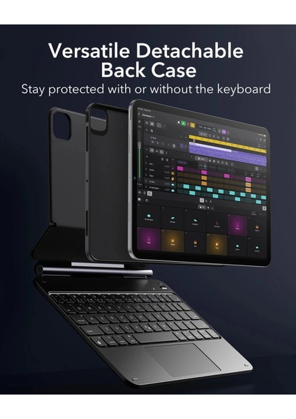 Apple iPad Pro 11 2. Nesil 2020 Rebound Magnetic Aydınlatmalı 360 Manyetik Klavyeli Kılıf A2228 A2068 fırsatları