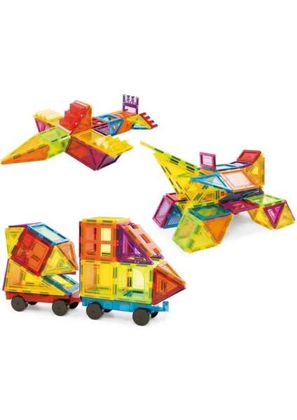 Manyetik Tiles Renkli 85 Parça Manyetik Yapı Magnetic Bloklar modelleri