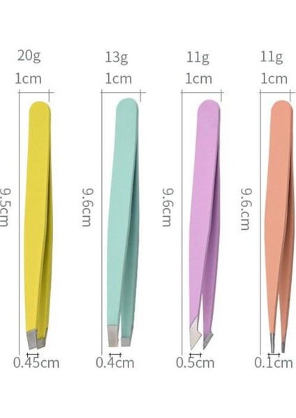 Paslanmaz Çelik Beyaz Deri Çantalı 4 Parça Profesyonel Cımbız Seti modelleri
