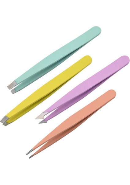 Paslanmaz Çelik Beyaz Deri Çantalı 4 Parça Profesyonel Cımbız Seti indirimleri