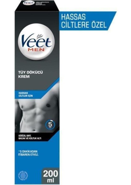 Erkekler Için Hassas Ciltlere Uygun Tüy Dökücü Krem 200ML