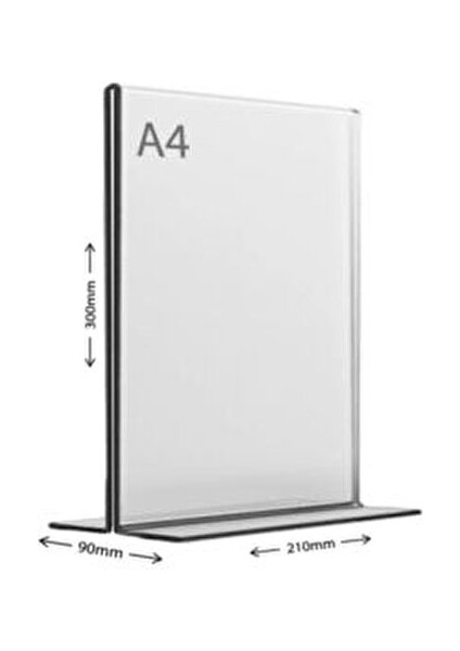 A4 T Tipi Yatay Masa Üstü Şeffaf Pleksi Föylük 1 Adet 210x300 mm modelleri