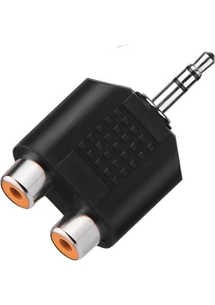 Stereo Ses Konektörü 3.5 mm Erkek Jak - 2 Rca (R+L) Dişi Ayırıcı Adaptör
