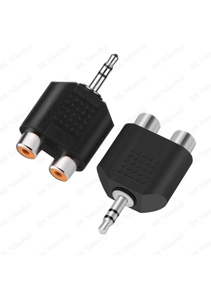 Stereo Ses Konektörü 3.5 mm Erkek Jak - 2 Rca (R+L) Dişi Ayırıcı Adaptör modelleri
