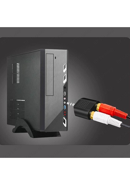 Stereo Ses Konektörü 3.5 mm Erkek Jak - 2 Rca (R+L) Dişi Ayırıcı Adaptör indirimleri