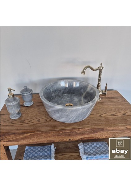 Gri Mermer V Çanak Lavabo