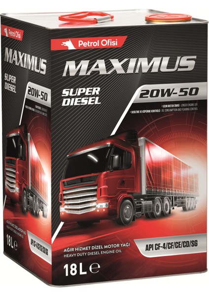 Maximus Super Diesel 20W-50 18 L Motor Yağı
