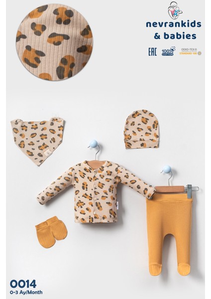 Kız Bebek Leopard 5'li Organik Pamuk Hastane Çıkışı