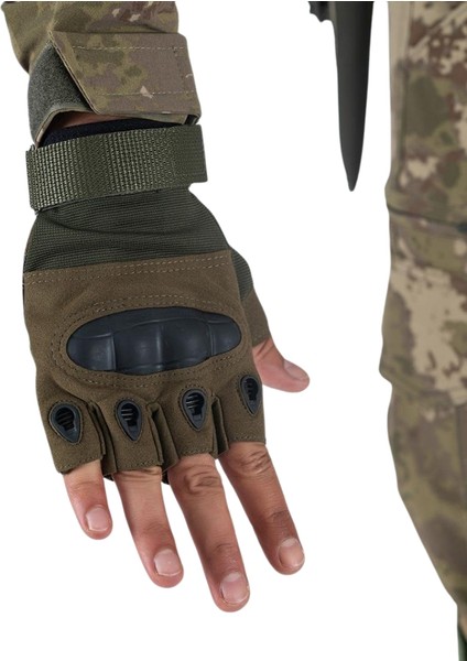 Tactical Outdoor Kesik Parmaksız Eldiven Asker Polis Dağcı Sporcu Bisikletçi Kemik Eldiveni fiyatları