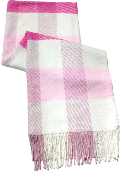 Pembe Fuşya Ekose Desenli Yumoş Kışlık Şal fırsatları