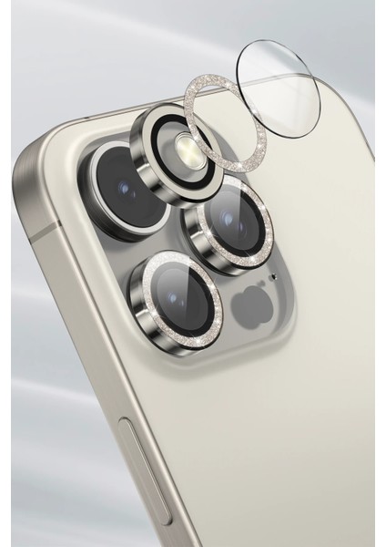 iPhone 17 Uyumlu Parlak Maria Simli Kamera Lens Koruma Camı - Yeşil modelleri