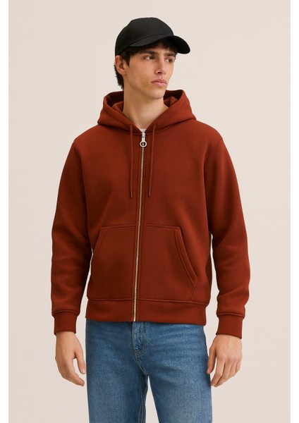 Düz Renk Kapüşonlu Üç Ip Unisex Ceket fiyatları