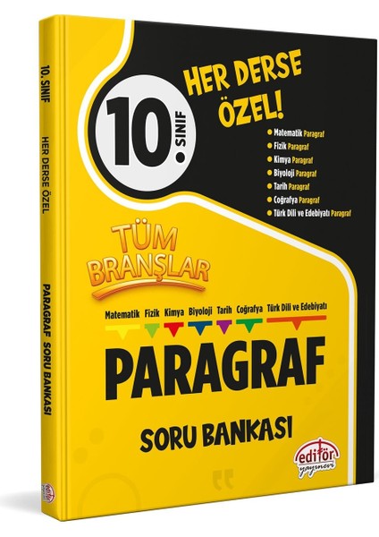10. Sınıf Tüm Branşlar Paragraf Soru Bankası Editör Yayınları