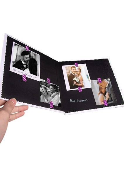 Bizim Hikayemiz Hazır Anı Defteri – 40 Fotoğraf Baskılı, Stickerlı ve Beyaz Kalemli Romantik Hatıra Albümü (20X20 Cm) modelleri